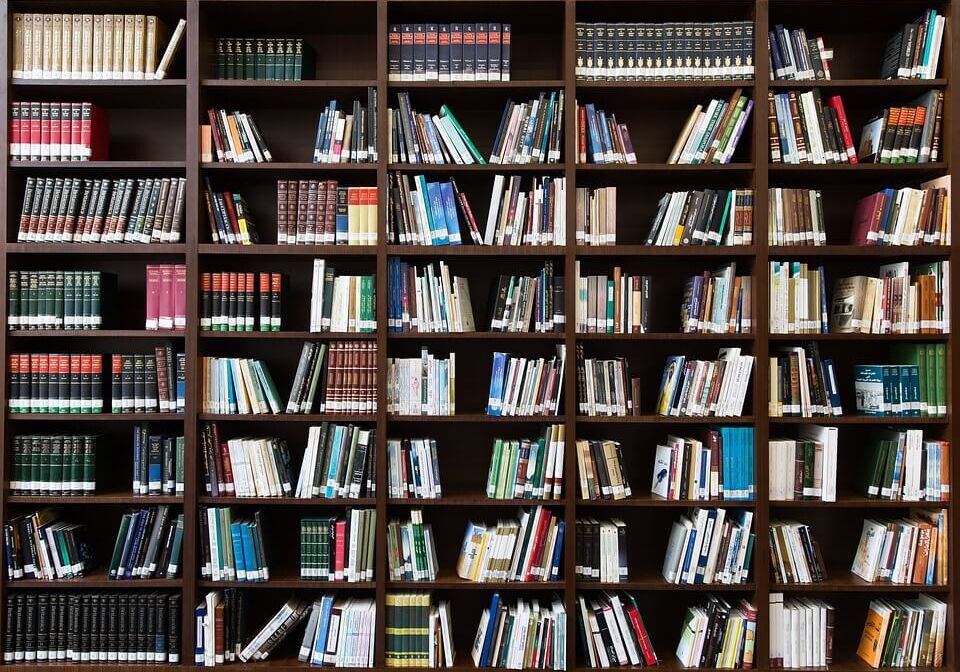 A bookshelf full of books
