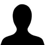 Black silhouette of a person's head against a white background